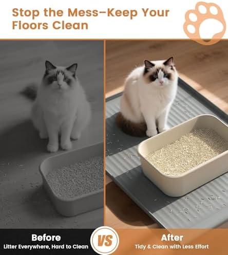 Cat Litter Mat 36"x24", Waterproof Litter Trapping Mat - Image 4
