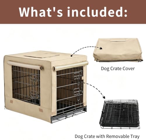 DONORO Dog Crates for Medium Large Size Dogs Indoor Double Door Dog Kennels & - Image 2