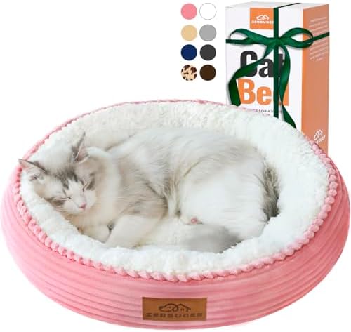 Zerbuger 20in Pink Round Dog Bed Sofa by Zerbuger