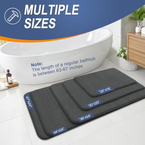 OLANLY Thick Memory Foam Bathroom Rugs 32x20, Absorbent Bath Mat, Dark Grey - Image 5