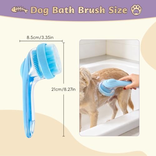 Dog Bath Brush, 3 in 1 Pet Grooming Bath Massage Brush - Image 2