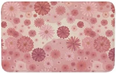 Pink Flowers Bath Mat Non-Slip Soft Microfiber Bathroom Rugs Washable Bathmat by Unknown