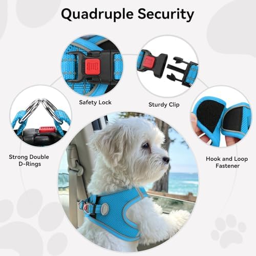 Joytale Step-in Dog Harness, Soft Breathable Mesh, Sky Blue XL - Image 6
