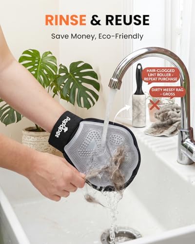 Pet Hair Removal Glove for Dogs & Cats, 2-in-1 Double-Sided Pet Grooming Tool - Image 7