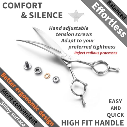 High-end Professional Dog Grooming Curved Scissors Pet Curved Shears 7 Inches - Image 4