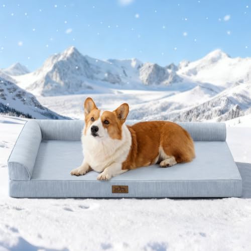 COZY KISS Cooling Dog Bed, Q-Max >0.4 Orthopedic Foam Dog Bed - Image 2