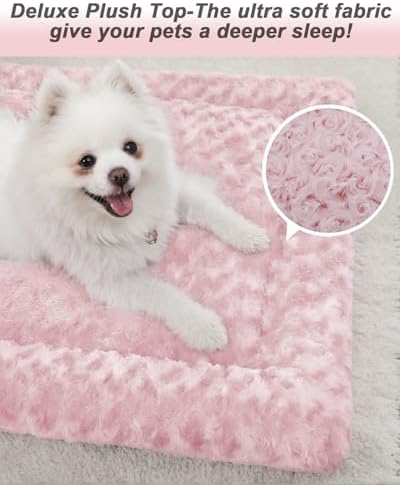 Exsnugy Washable Dog Bed Mat Large Size Fluffy Pet Crate Pad 48x30 XXL - Image 3