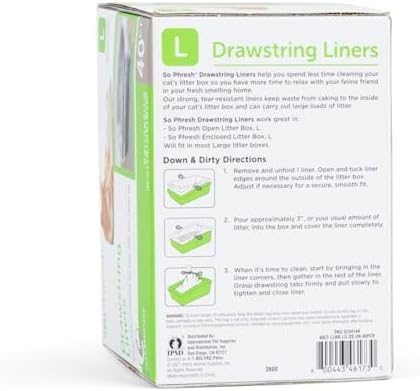 So Phresh by Petco Drawstring Cat Litter Box Liners 35" L X 14" W Count of 40 - Image 2