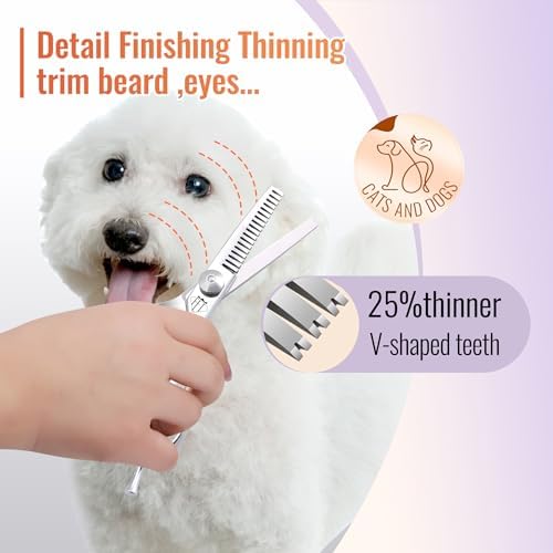 Dog Grooming Scissors: 4.75" Pet Thinning Shears Made Of Advanced Stainless - Image 2