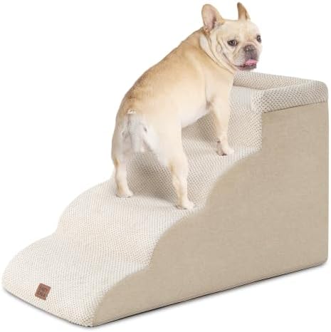 EHEYCIGA 4-Step Curved Dog Stairs by EHEYCIGA