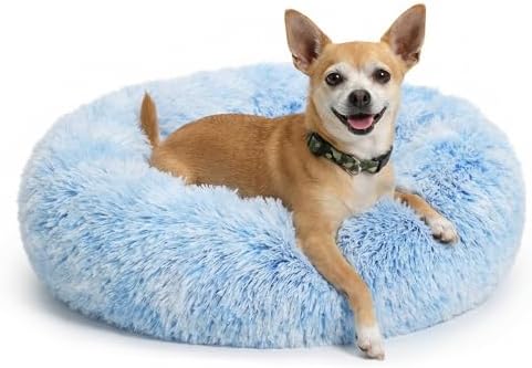 nononfish Soft Plush Dog Bed for Small Dogs, Cozy Calming Pet Bed by nononfish