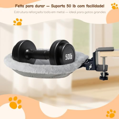 Cat Desk Bed | Supports 50 lb | Desk Mounted Cat Bed Cat Hammock - Image 3