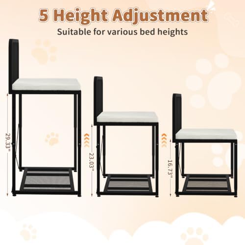Raised Dog Bed, 5-Level Height Metal Dog Bunk Bed - Image 3
