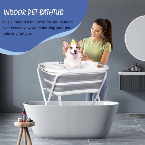 Portable Dog Bath Tub and Dog Washing Station, Collapsible Elevated Pet Tub - Image 2