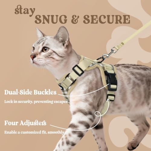 rabbitgoo Cat Harness and Leash Set, Escape Proof Vest, Foamy Coffee - Image 6