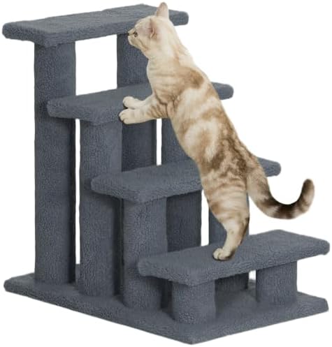 PawHut 25" 4-Step Multi-Level Cat Scratching Post Gray by PawHut