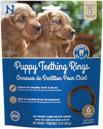 N-Bone Puppy Teething Rings, Peanunt Butter Flavor, Natural Puppy Teething by N-Bone