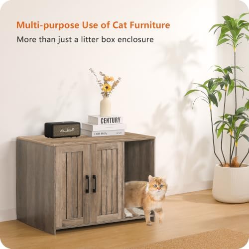 Dwanton Cat Litter Box Enclosure, - Image 7