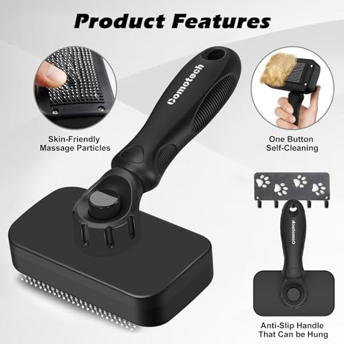 Comotech 3PCS Cat Grooming Supplies, Cat Brush & Nail Clipper/Trimmer & Flea - Image 2