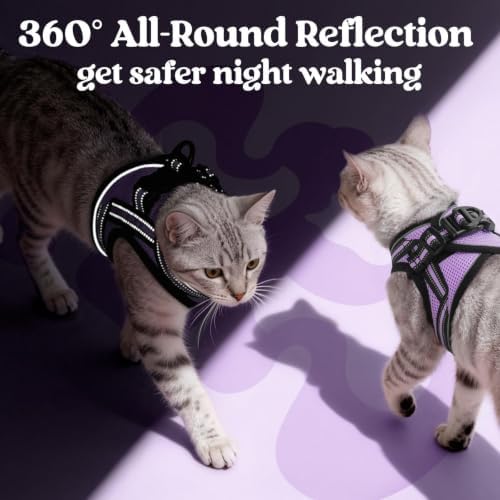 rabbitgoo Cat Harness and Leash Set, Step-in Soft Vest, Light Purple - Image 5