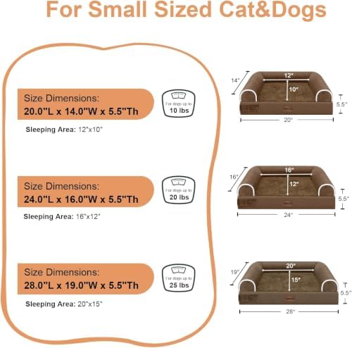 NANUYA Orthopedic Dog Bed for Small Dogs, 20 x 14 Inch, Dark Coffee - Image 6