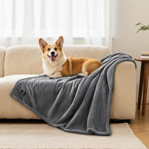 Luciphia Waterproof Bed Blanket Washable, Soft Sherpa Fleece Puppy Reversible - Image 3