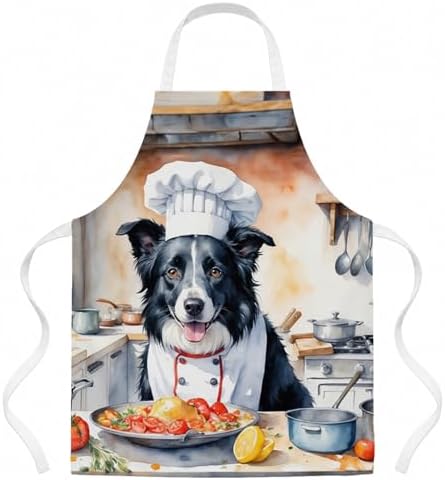 Caroline's Treasures Border Collie The Chef Apron Cooking Kitchen Server Baking by CarolinesTreasures