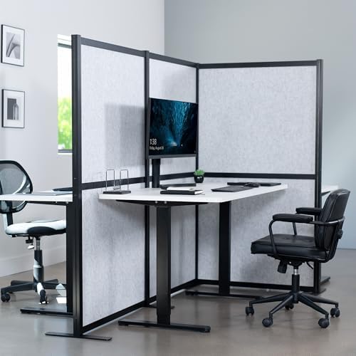 VIVO Light Gray 66 inch High Corner Privacy Panel, PP-MWS63B-L - Image 2