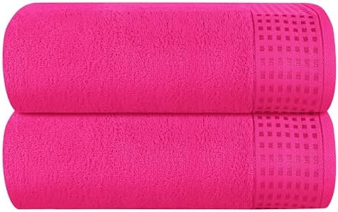 GLAMBURG 100% Cotton Oversized 2 Pack Bath Sheets 35x70, Ultra Soft Highly by GLAMBURG
