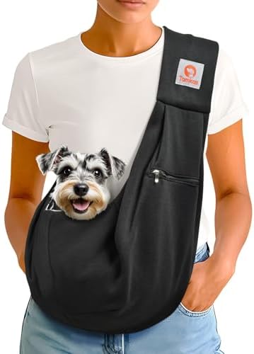 Tomkas Small Dog Cat Sling Carrier Puppy Purse Travel Wrap Soft Crossbody Pet by TomkasFORTHELOVEOFPALS