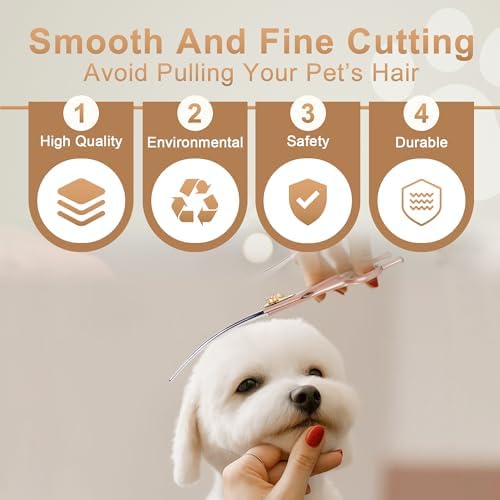 7'' Curved Dog Grooming Scissors, Professional Japanese 440C Stainless Steel - Image 5
