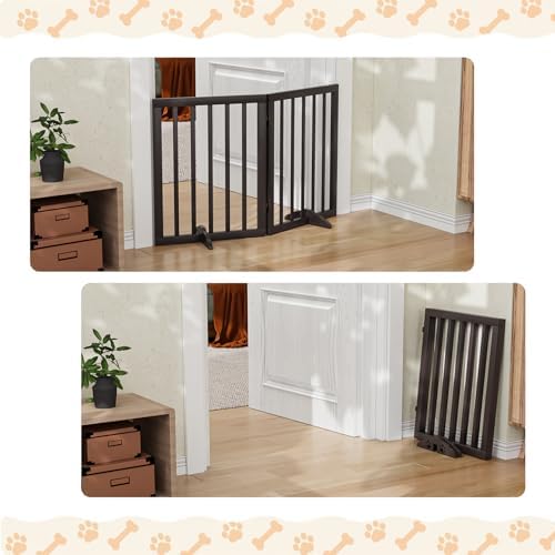 Freestanding Foldable Dog Gate 2 Panel, Fully Assembled Dog Gates - Image 3