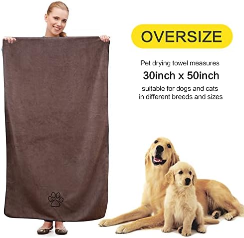 KinHwa Dog Towels for Drying Dogs, Absorbent Microfiber Pet Bath Towel - Image 2