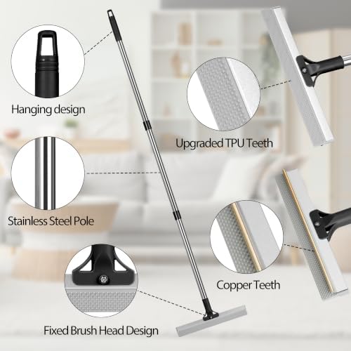 Carpet Rake for Pet Hair Removal Tool, Reusable Hair Remover Broom - Image 5