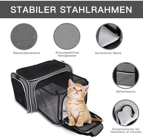 BAGLHER Cat Carrier Bag, Airline Approved Pet Carrier Soft Side Pet Travel 5 - Image 3