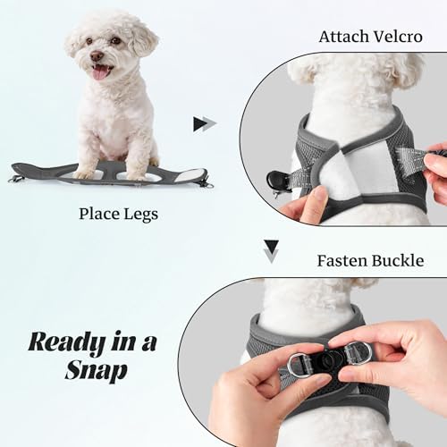No Pull Dog Puppy Harness and Leash Set Reflective Mesh Vest Medium - Image 4