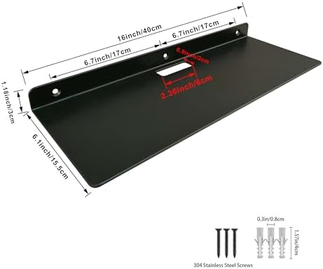 16 Inch Floating Shelves for Wall, Living Room, Outdoor Balcony - Image 2