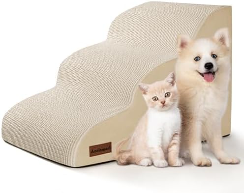 Aodisman Dog Stairs for Small Dogs and Cats, 3-Step Pet Ramp for Couch by AODISMAN