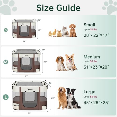 Siedihit 28" Dog Playpen, Cat Puppy Pen, Pet Portable Crate Indoor Outdoor - Image 2