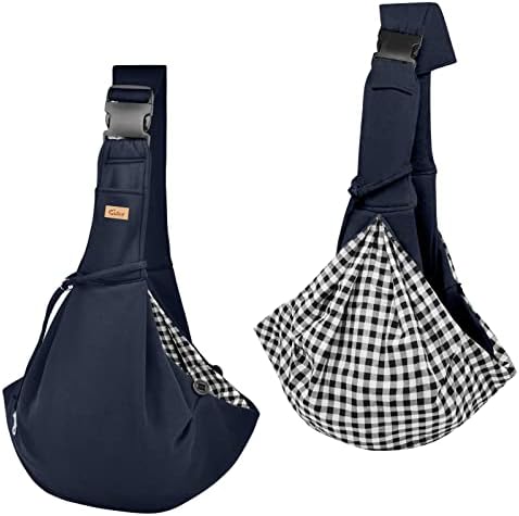 CUBY Dog and Cat Sling Carrier, Hands Free Reversible Pet Papoose Bag, Soft - Image 6