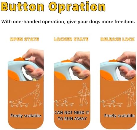 Double Dog Leash for Walking 2 Small Dogs, Dual Retractable 9.8ft Extendable - Image 4