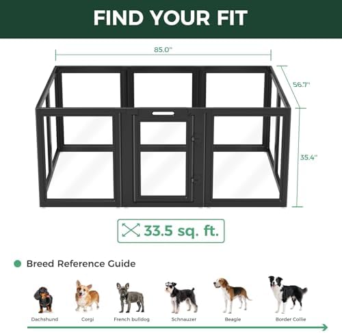 FXW AuraSpace Clear Acrylic Indoor Dog Playpen, 10 Panels - Image 6