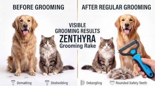 Dog Grooming Rake 2-Pack – Double-Sided Deshedding and Dematting Tool - Image 6
