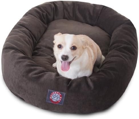 Majestic Pet 32 Inch Micro Velvet Calming Dog Bed Washable – Cozy Soft Round by MajesticPet