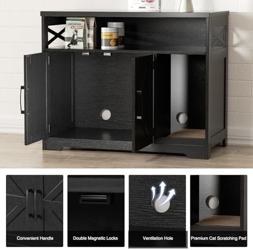 Halitaa Cat Litter Box Enclosure, Hidden Litter Box Furniture - Image 5