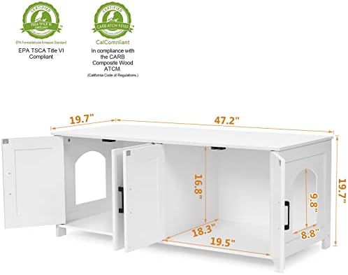 Homhedy 47.2”L Cat Litter Box Enclosure - Image 4