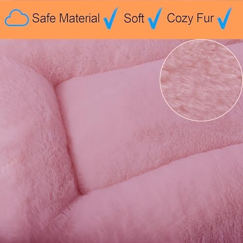Pink Dog Bed for Crate or Cage 22 Inch for Extra Small Dogs, Soft Fluffy Comfy - Image 6