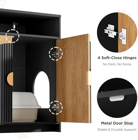 Halitaa Cat Litter Box Enclosure, Cat Litter Box Furniture - Image 4