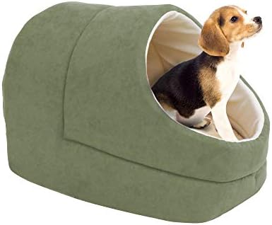 Self Warming Burrow Cat Bed, Washable Pet Hideway House - Image 2