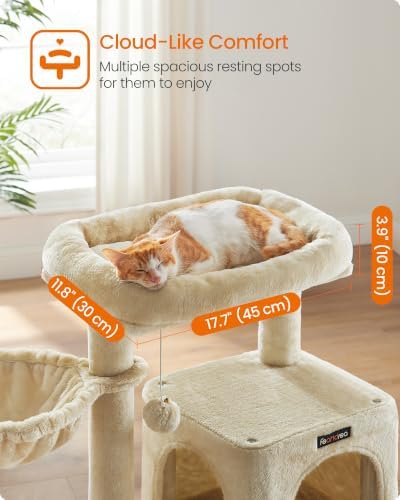 Feandrea Cat Tree, 37.8-Inch Tall Cat Tower - Image 4